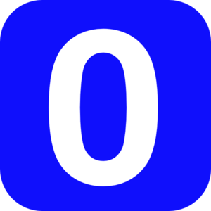 Quadrato blu numero 0