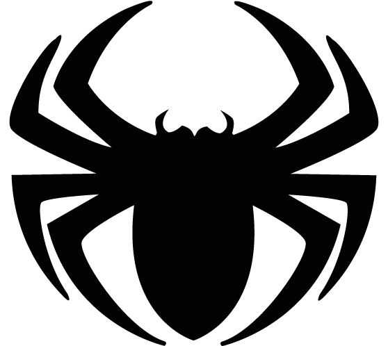 Logo di sagoma ragno nero